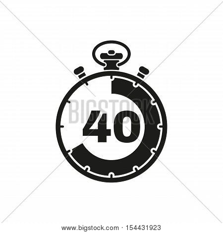 The 40 seconds, minutes stopwatch icon. Clock and watch, timer, countdown symbol. UI. Web. Logo. Sign. Flat design. App. Stock vector