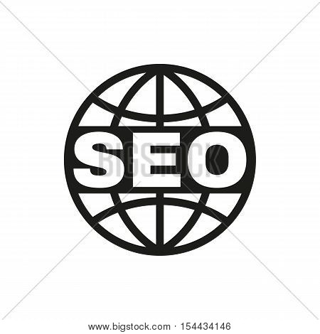 The SEO icon. WWW and browser, development symbol. UI. Web. Logo. Sign. Flat design. App. Stock vector