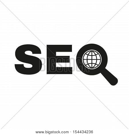The SEO icon. WWW and browser, development symbol. UI. Web. Logo. Sign. Flat design. App. Stock vector