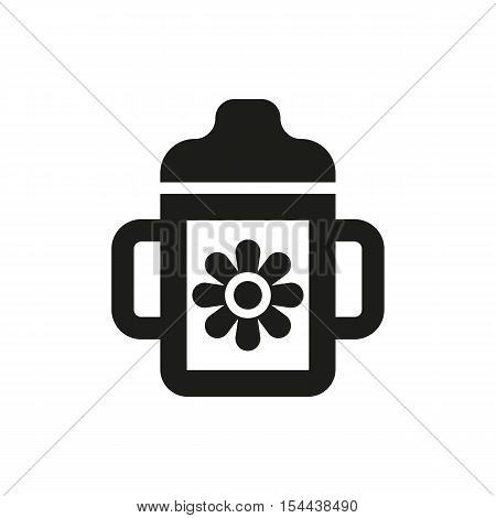 Feeding cup icon. design. Baby bottle symbol. web. graphic. AI. app. logo. object. flat. image. sign. eps. art. picture - stock vector