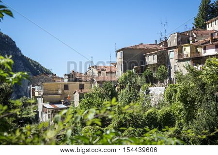Italian mountain village Casoli Tuscany in summer