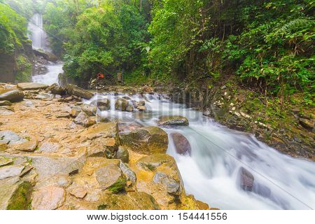 Amazing Beautiful Waterfalls In Deep Forest At Phlio Waterfall