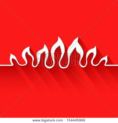 Flame. Infographic element. Vector illustration on red background. EPS 10.