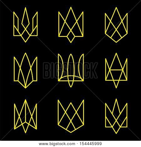 Vector geometric figures. Emblem of Ukraine. Trident.