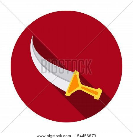 Khanjar icon in flat style isolated on white background. Arab Emirates symbol vector illustration.