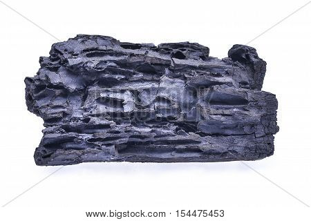 natural charcoal isolated on the white background
