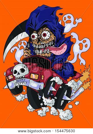 halloween drive car cartoon fun and crazy