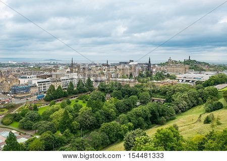 View of city of Edinburgh, Scotland, United Kingdom