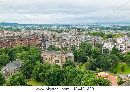 View of city of Edinburgh, Scotland, United Kingdom