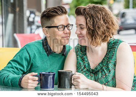Joyful Couple Looking At Each Other