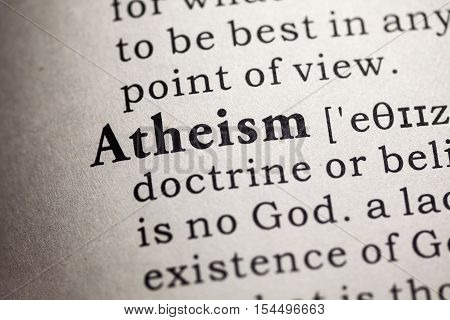 Fake Dictionary Dictionary definition of the word atheism.