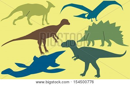 vector set of dinosaurs for your design