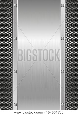 metallic background with grate and copy space