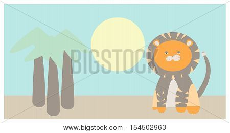 cute flat lion vector illustration for your design