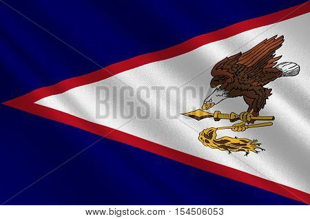 Flag of Territory of American Samoa. 3d illustration