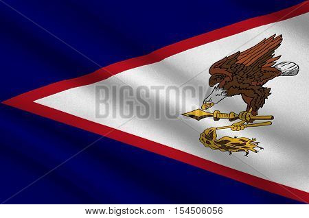 Flag of Territory of American Samoa. 3d illustration