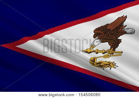 Flag of Territory of American Samoa. 3d illustration
