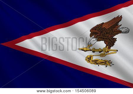 Flag of Territory of American Samoa. 3d illustration