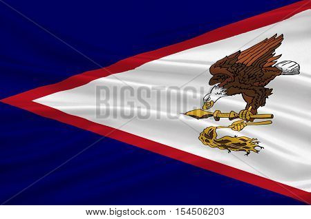 Flag of Territory of American Samoa. 3d illustration