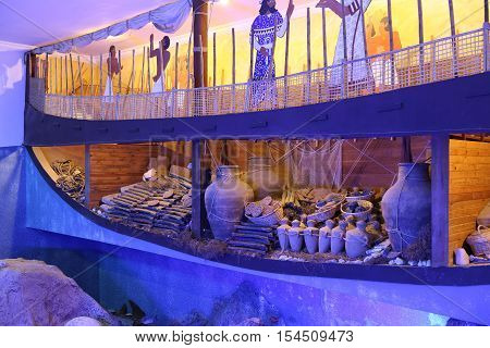 Recreation of a lagan in Bodrum Castle Museum Turkey