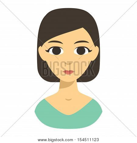 Young happy woman smiling or student happy girl. Smiling woman vector illustration and girl beauty person