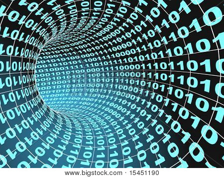 Internet concept -  3d abstract blue tunnel