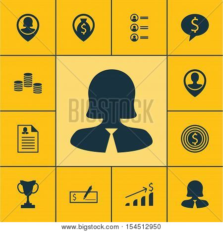 Set Of Hr Icons On Business Woman, Job Applicants And Tournament Topics. Editable Vector Illustratio