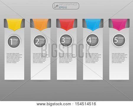 Infographic design template business concept with 5 options parts steps or processes.Business concept 5 options stock vector.