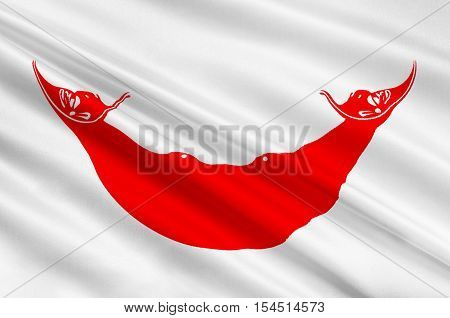 Flag of Easter island - Rapa Nui (Chile) Hanga Roa - Polynesia. 3d illustration