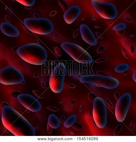 Blood Cells background. Seamless color pattern. Illustration.
