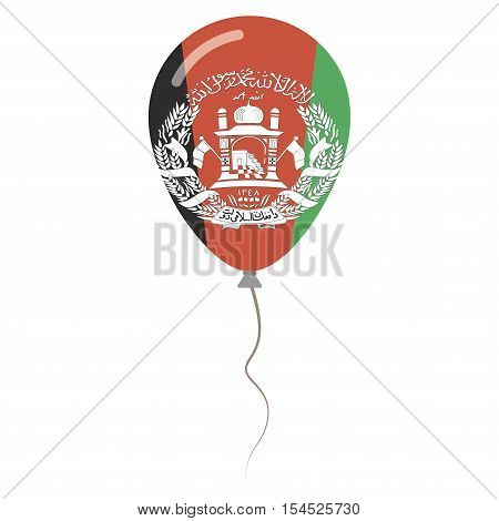 Islamic State Of Afghanistan National Colors Isolated Balloon On White Background. Independence Day