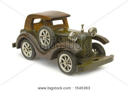 Retro dřevěné auto (hračka)