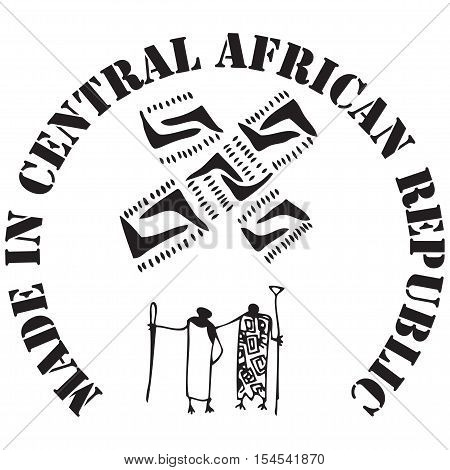 Made in Central African Republic - the stamp imprint for products made in the Central African Republic.