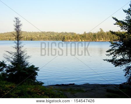 View of the calm lake in the afternoon during Summer