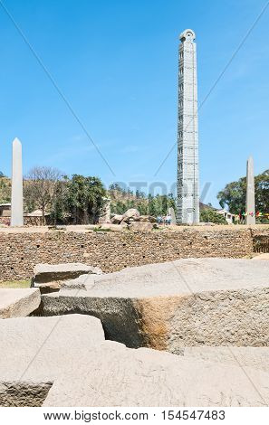 Ethiopia Axum the stelas of the archaeologica site