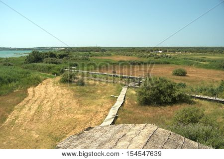 Lake Vrana. Reserve in Croatia. Walking the shores of Lake