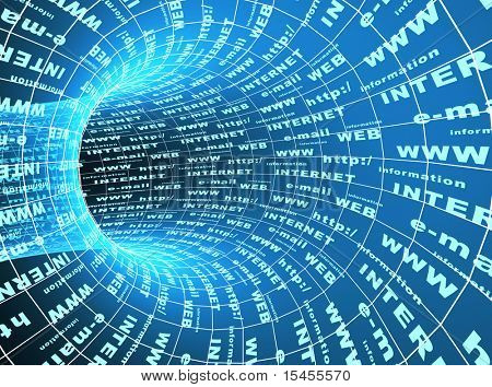 Internet - 3d abstract blue tunnel