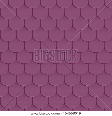 Shingles roof seamless pattern. Violet color. Classic style. Vector illustration