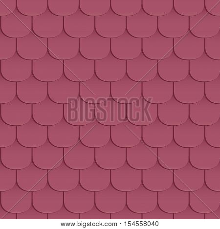 Shingles roof seamless pattern. Violet color. Classic style. Vector illustration