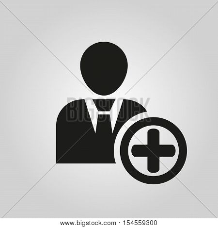The add user icon. Add friend and avatar symbol. UI. Web. Logo. Sign. Flat design. App.Stock vector