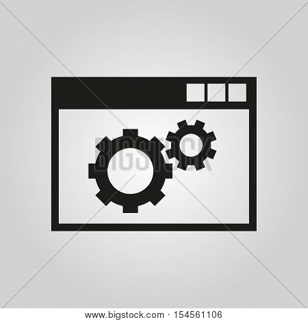 The website optimization icon. WWW and browser, development, seo symbol. UI. Web. Logo. Sign. Flat design. App. Stock vector