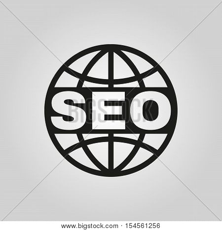 The SEO icon. WWW and browser, development symbol. UI. Web. Logo. Sign. Flat design. App. Stock vector