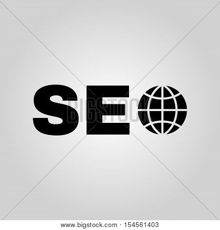 The SEO icon. WWW and browser, development symbol. UI. Web. Logo. Sign. Flat design. App. Stock vector