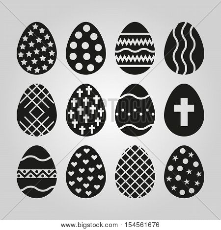 The egg of 12 icon. Easter symbol. UI. Web. Logo. Sign. Flat design. App. Stock vector