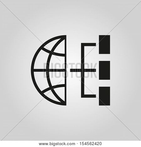 The SEO icon. WWW and browser, development, search symbol. UI. Web. Logo. Sign. Flat design. App. Stock vector