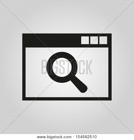 The SEO icon. WWW and browser, development, search symbol. UI. Web. Logo. Sign. Flat design. App. Stock vector
