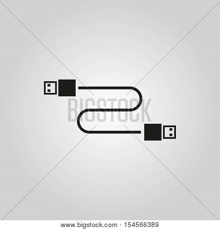 The cable usb icon. Transfer and connection, data symbol. UI. Web. Logo. Sign. Flat design. App. Stock vector