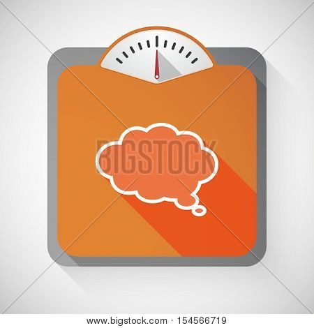 Long Shadow Weight Scale With A Comic Cloud Balloon