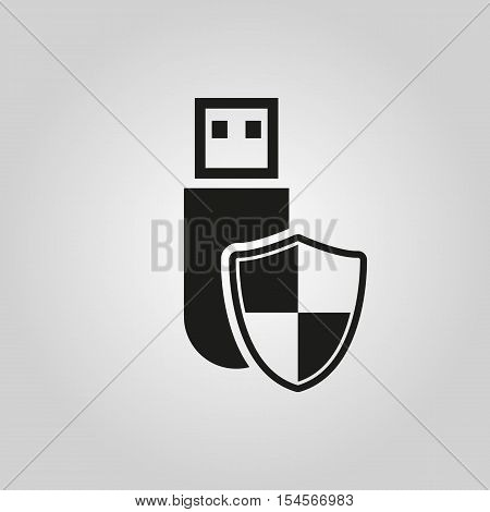 The data protection icon. Transfer and connection, data symbol. UI. Web. Logo. Sign. Flat design. App. Stock vector