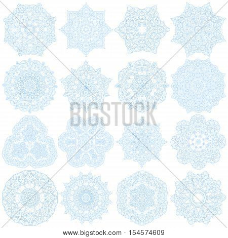 Hand-drawn christmas lace frame, mandala. Retro pattern can be used for wallpaper, pattern fills, web page background, surface textures - stock vector.